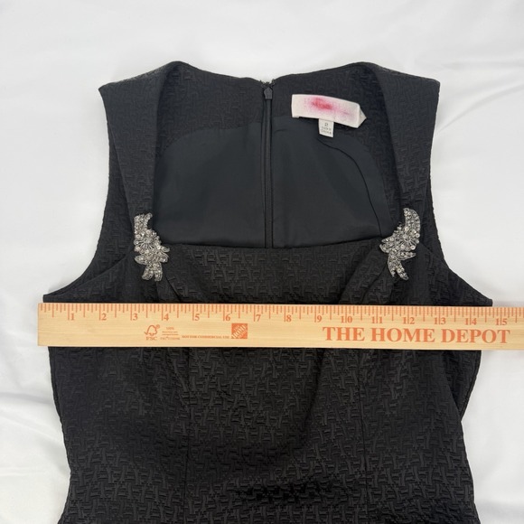 VTG Badgley‎ Mischka Sz 2 Fit & Flare Cocktail Dress Embellished Straps Textured - Picture 8 of 9